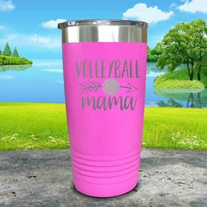Volleyball Mama Engraved Tumbler Tumbler ZLAZER 20oz Tumbler Pink 