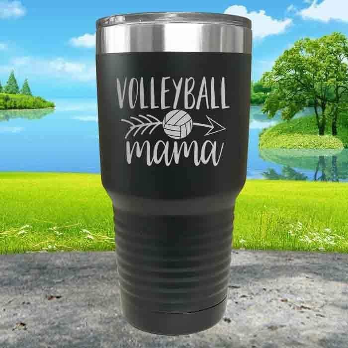 Volleyball Mama Engraved Tumbler Tumbler ZLAZER 30oz Tumbler Black 