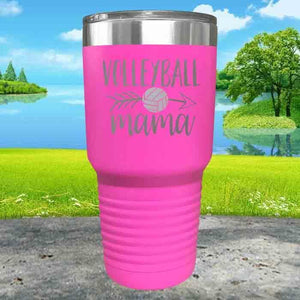 Volleyball Mama Engraved Tumbler Tumbler ZLAZER 30oz Tumbler Pink 