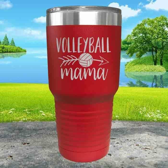 Volleyball Mama Engraved Tumbler Tumbler ZLAZER 30oz Tumbler Red 