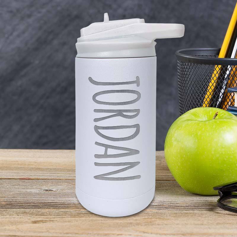 32oz Double Wall Flip Top Water Bottle With Straw, Polar Bear, Personalized  Engraving Included 