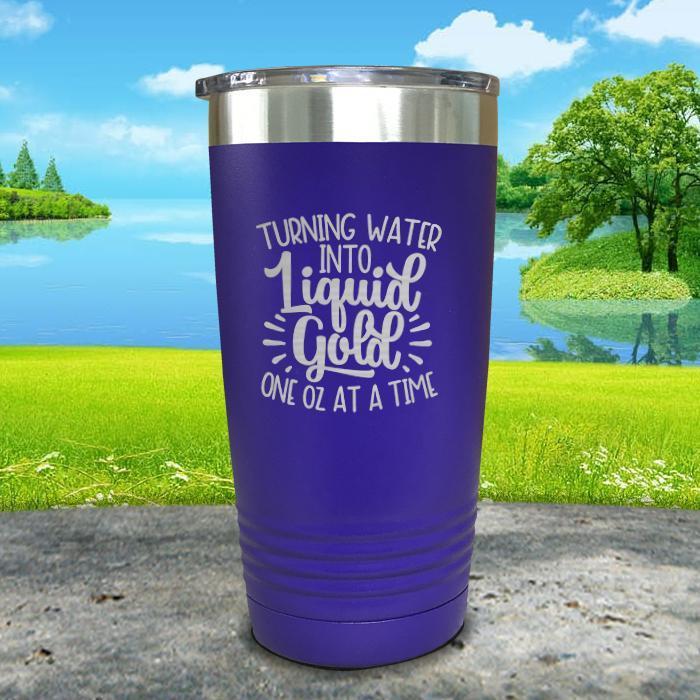 Turning Water Into Liquid Gold Engraved Tumbler Tumbler ZLAZER 20oz Tumbler Royal Purple 