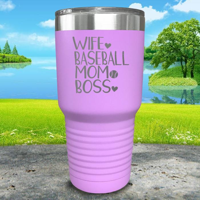 Wife Baseball Boss Engraved Tumbler Tumbler ZLAZER 30oz Tumbler Lavender 