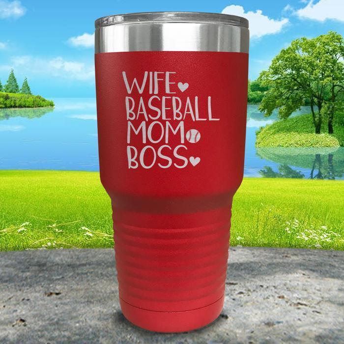 Wife Baseball Boss Engraved Tumbler Tumbler ZLAZER 30oz Tumbler Red 