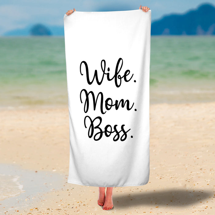 Wife Mom Boss Premium Beach/Pool Towel