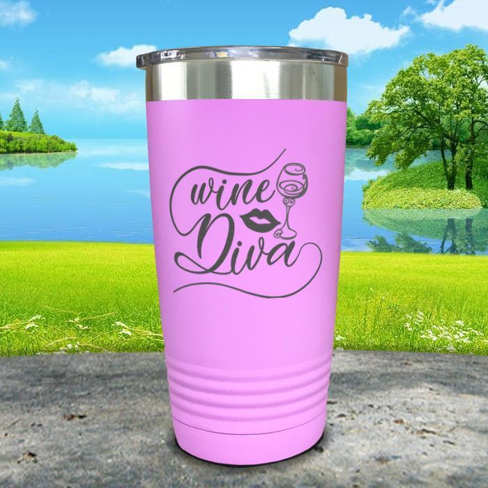 Wine Diva Engraved Tumbler Tumbler ZLAZER 20oz Tumbler Lavender 