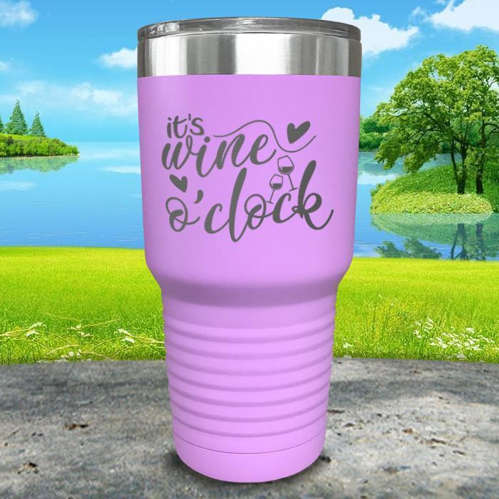 It's Wine O'Clock Engraved Tumbler Tumbler ZLAZER 30oz Tumbler Lavender 