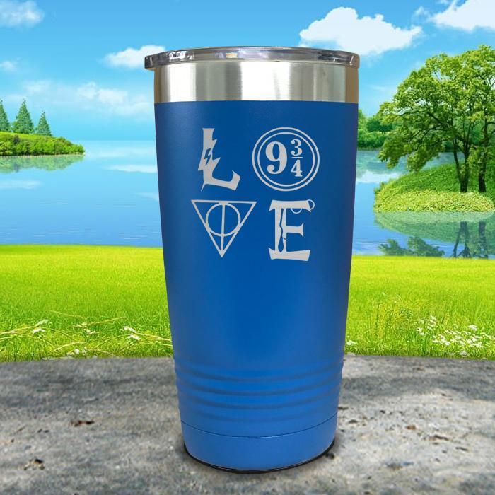 Love Wizard Magic Engraved Tumbler Tumbler ZLAZER 20oz Tumbler Blue 