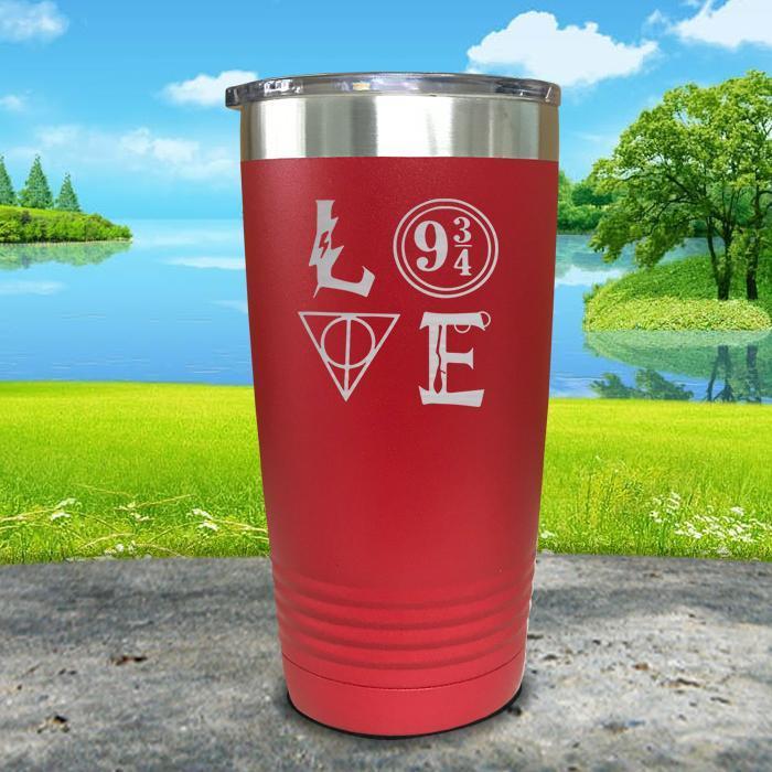 Love Wizard Magic Engraved Tumbler Tumbler ZLAZER 20oz Tumbler Red 