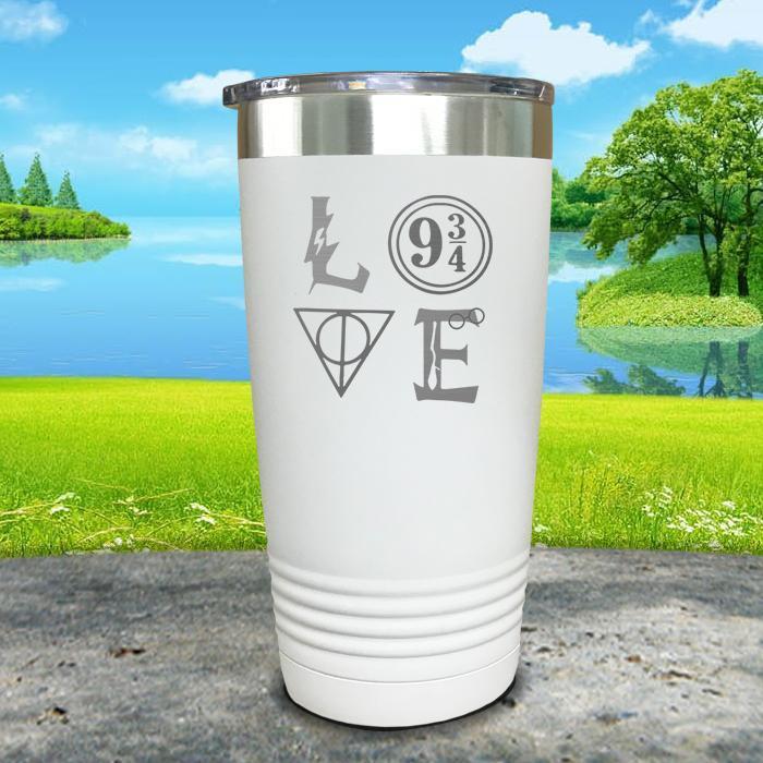 Love Wizard Magic Engraved Tumbler Tumbler ZLAZER 20oz Tumbler White 