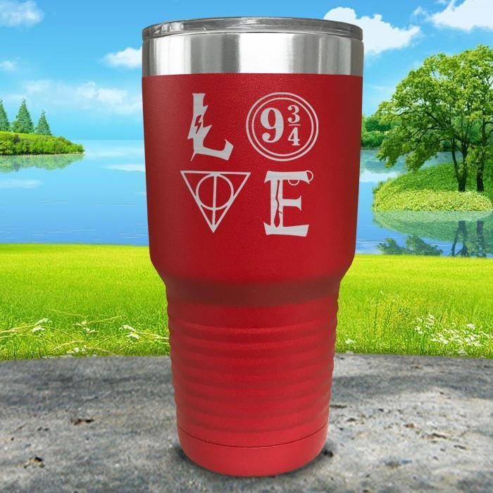 Love Wizard Magic Engraved Tumbler Tumbler ZLAZER 30oz Tumbler Red 