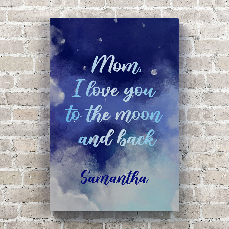 Personalized Love You To The Moon And Back Premium Canvas