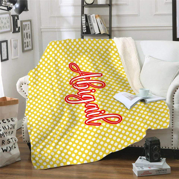 Polka Dots Personalized Blankets