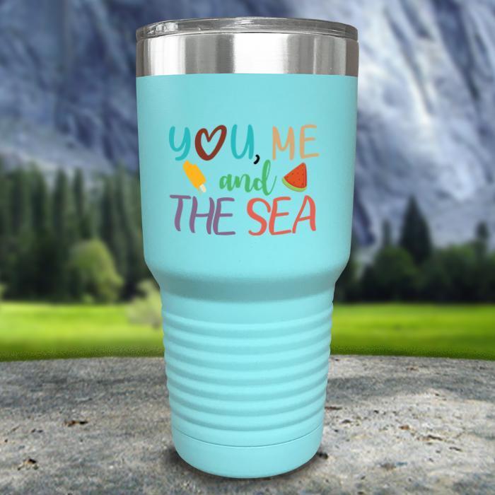 You Me and The Sea Color Printed Tumblers Tumbler ZLAZER 30oz Tumbler Lavender 