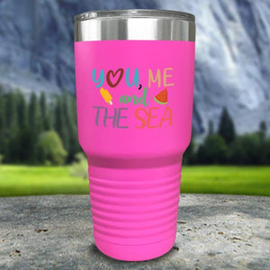 You Me and The Sea Color Printed Tumblers Tumbler Nocturnal Coatings 30oz Tumbler Pink 