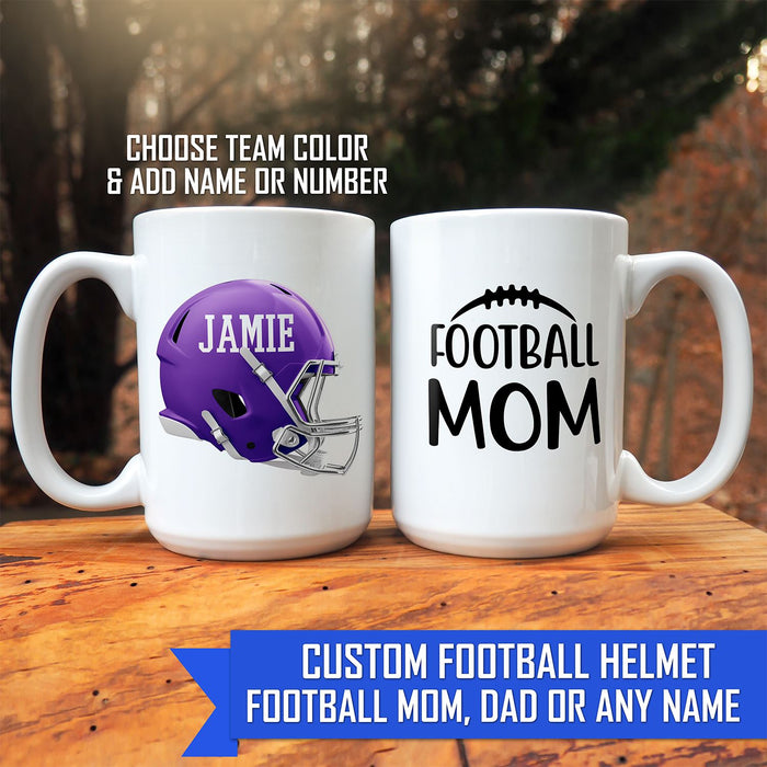 Custom Football Mom Dad Parent Double Sided 15oz Printed Mug