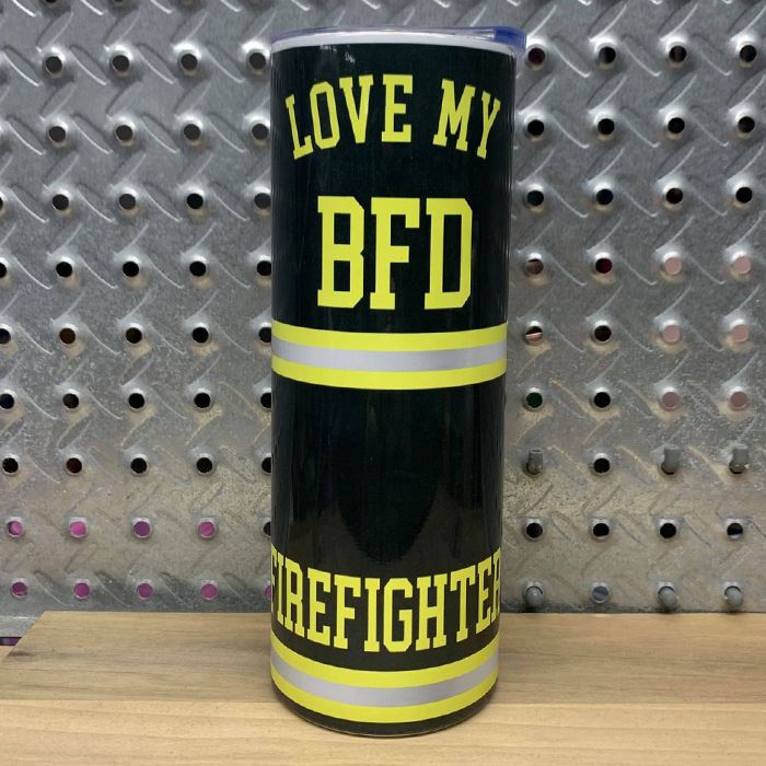 Firefighter Personalized Turnout Full Wrap Sublimated Printed Tumbler