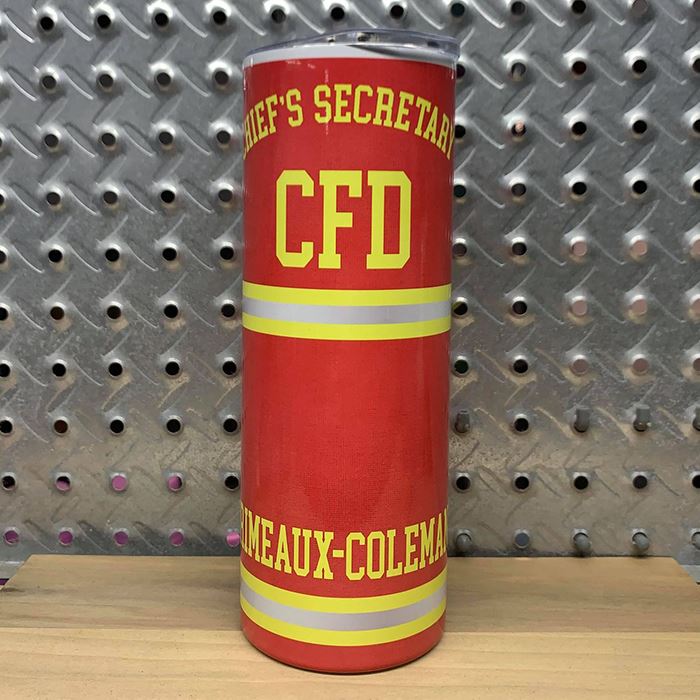 Firefighter Personalized Turnout Full Wrap Sublimated Printed Tumbler