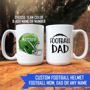 Custom Football Mom Dad Parent Double Sided 15oz Printed Mug