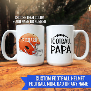 Custom Football Mom Dad Parent Double Sided 15oz Printed Mug
