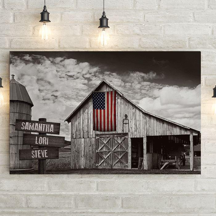 american-flag-old-barn-personalized-custom-canvas-print