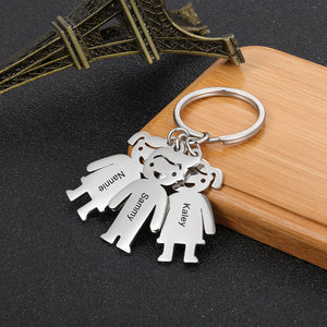 Engraving Stainless Steel 2-6 Dolls Keychain