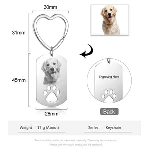 Personalized  Heart Shape Stainless Steel Photo Keychain
