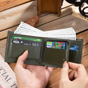 Green Custom Wallets for Men Personalized Photo RFID Wallets