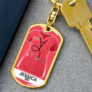 Personalized Nurse Scrubs - Gift For Nurse Keychain
