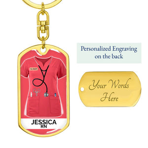 Personalized Nurse Scrubs - Gift For Nurse Keychain