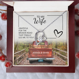 Personalized To My Wife Grateful For The Broken Road Heart Premium Jewelry