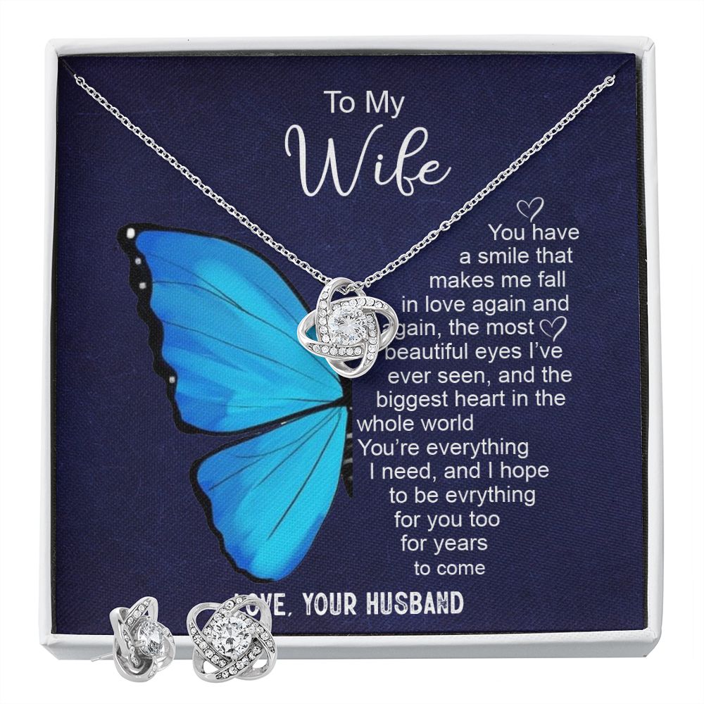 Valentines Gift for Wife Butterfly Smile Premium Jewelry Set
