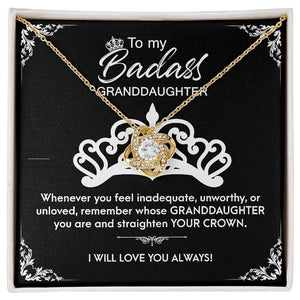 To My Bada$$ Granddaughter Straighten Your Crown Premium Jewelry