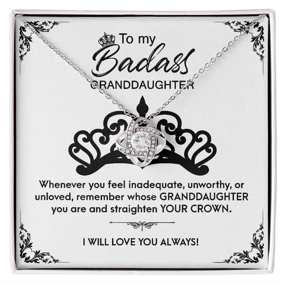 To My Bada$$ Granddaughter Straighten Your Crown Premium Jewelry