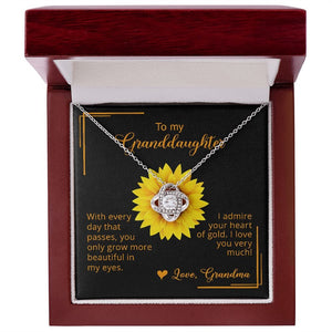 To my Granddaughter from Grandma Sunflower Premium Jewelry Necklace