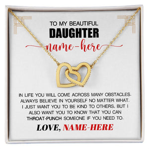(PERSONALIZED) To My Beautiful Daughter from DAD - Throat Punch - Premium Jewelry
