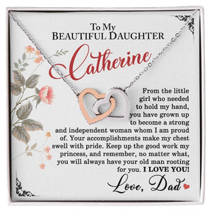 To My Beautiful Daughter from Dad Old Man Rooting Heart Premium Jewelry