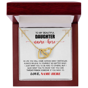 (PERSONALIZED) To My Beautiful Daughter from DAD - Throat Punch - Premium Jewelry