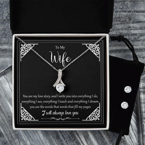 To My Wife - You Are My Love Story Premium Jewelry Set