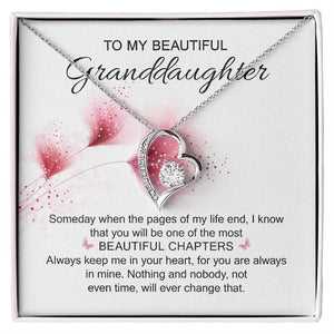 To My Beautiful Granddaughter Beautiful Chapter Heart Premium Jewelry