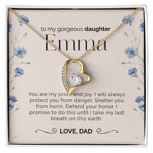 My Gorgeous Daughter My Pride and Joy Love Dad Premium Necklace
