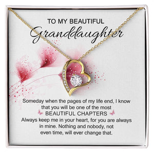 To My Beautiful Granddaughter Beautiful Chapter Heart Premium Jewelry