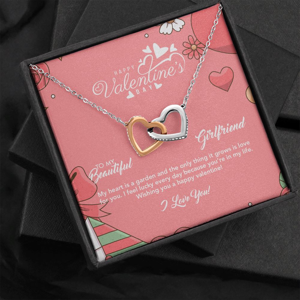 Valentine's Day Gift for Girlfriend - Interlocking Hearts Necklace