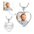 Heart Photo Upload Necklace Jewelry ShineOn Fulfillment Luxury Necklace (Silver) Yes 