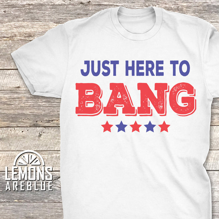 Just Here To Bang Premium Tees