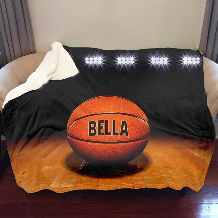 Basketball Personalized Sherpa Blanket Blankets Lemons Are Blue 50x60 