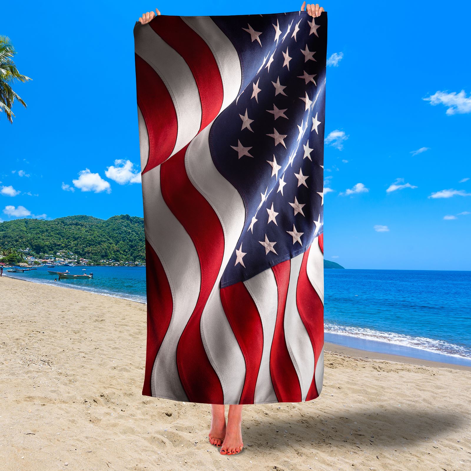 American Flag Premium Beach/Pool Towel