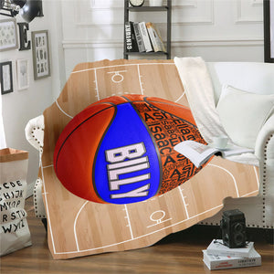 Basketball Custom Color Panel Personalized Blankets