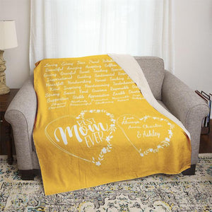 Best Mom Ever Words of Love Personalized Mom Throw Blankets
