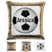 Soccer Personalized Magic Sequin Pillow Pillow GLAM Gold Black 